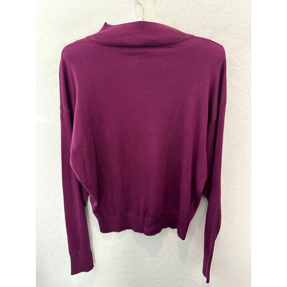 ANN TAYLOR FACTORY | Mock Neck Pullover Sweater Purple Berry NWT | Medium - Picture 4 of 7